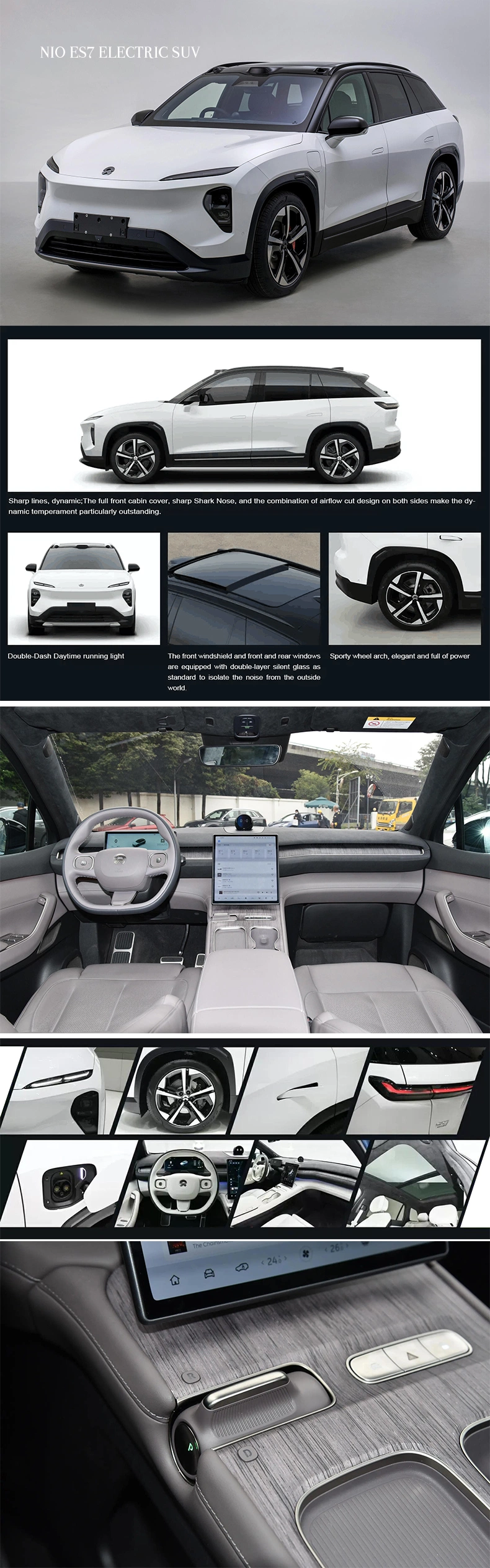 Πέντε θέσεις Οικογενειακό Nio SUV ES7 2024 485Km 620Km Μεγάλο αυτοκίνητο νέας ενέργειας 0